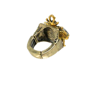 Pave and Rhinestone Bee Ring - Image 2