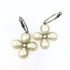Pearl Cross Fashion Hoop Earrings
