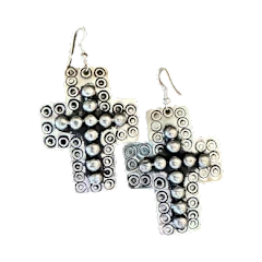 Western Bubble Cross Earrings