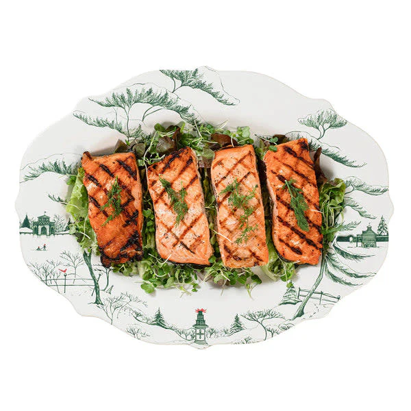 Country Estate Winter Frolic 18" Platter - Evergreen - Image 2