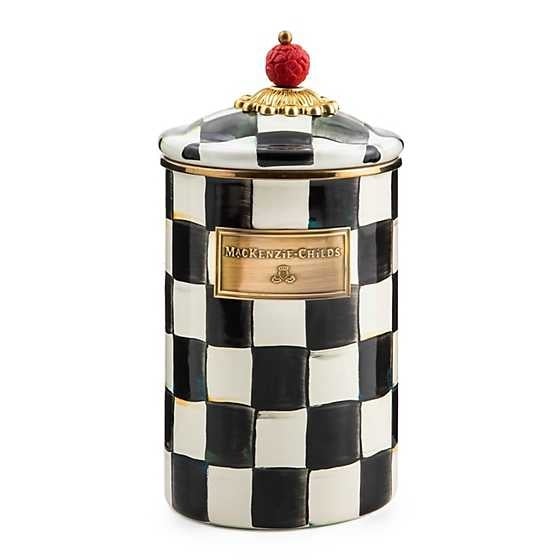Courtly Check Enamel Canister - Large