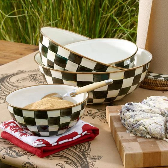 Courtly Check Enamel Everyday Bowl - Small - Image 2