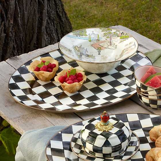 Courtly Check Enamel Oval Platter - Large - Image 3