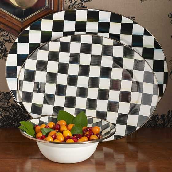 Courtly Check Enamel Oval Platter - Medium - Image 2