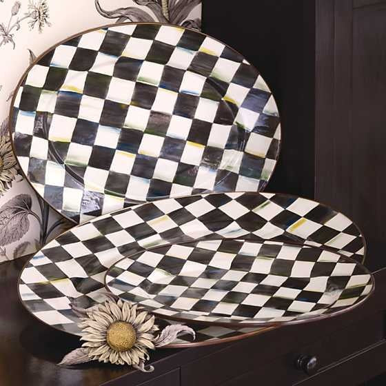 Courtly Check Enamel Oval Platter - Small - Image 3