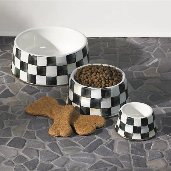 Courtly Check Enamel Pet Dish - Large - Image 2