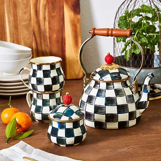 Courtly Check Enamel 2-Quart Tea Kettle - Image 4