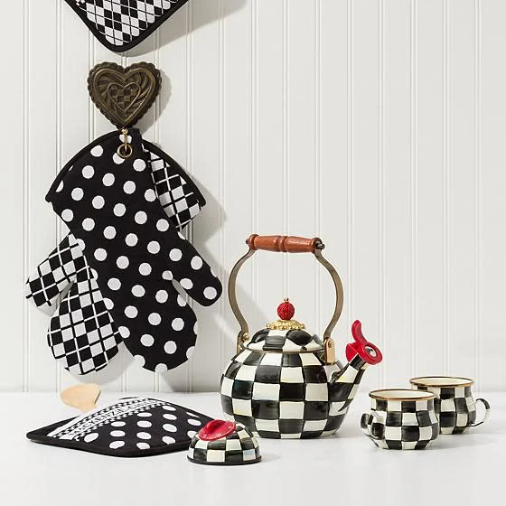 Courtly Check Enamel Whistling Tea Kettle - Image 2