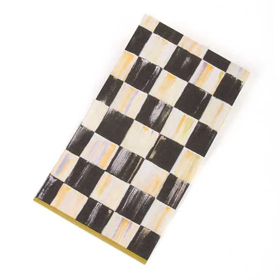 Courtly Check Paper Napkins -  Guest - Gold