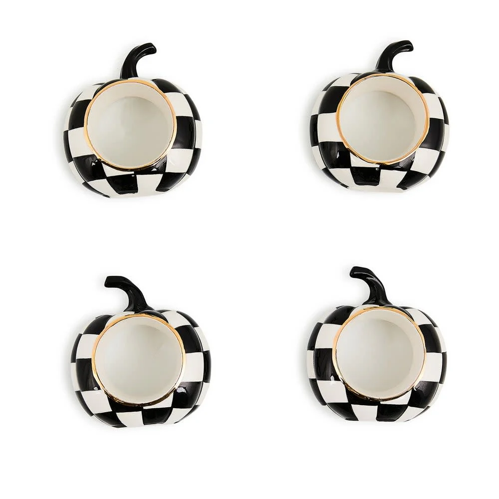 Courtly Check Pumpkin Napkin Rings - Sold as Set