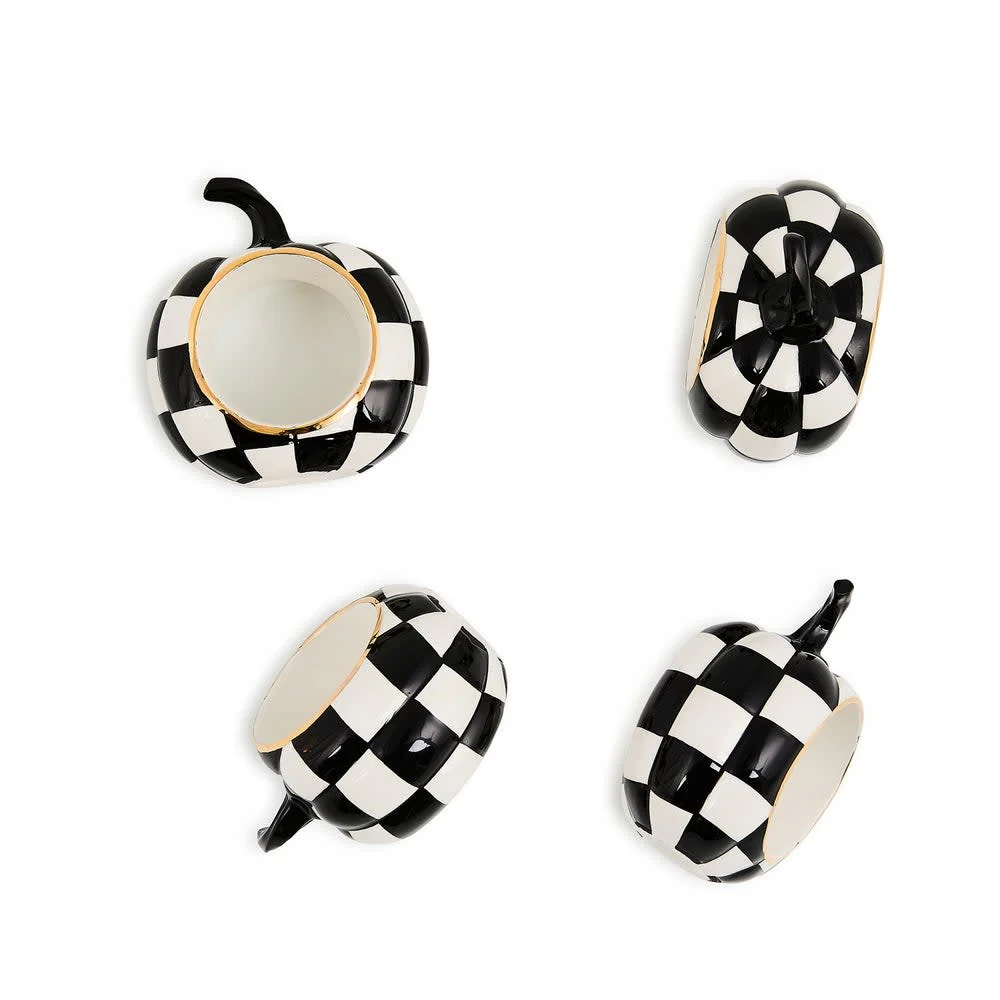 Courtly Check Pumpkin Napkin Rings - Sold as Set - Image 2