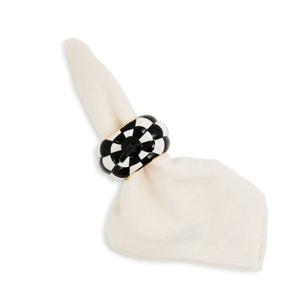 Courtly Check Pumpkin Napkin Rings - Sold as Set - Image 3