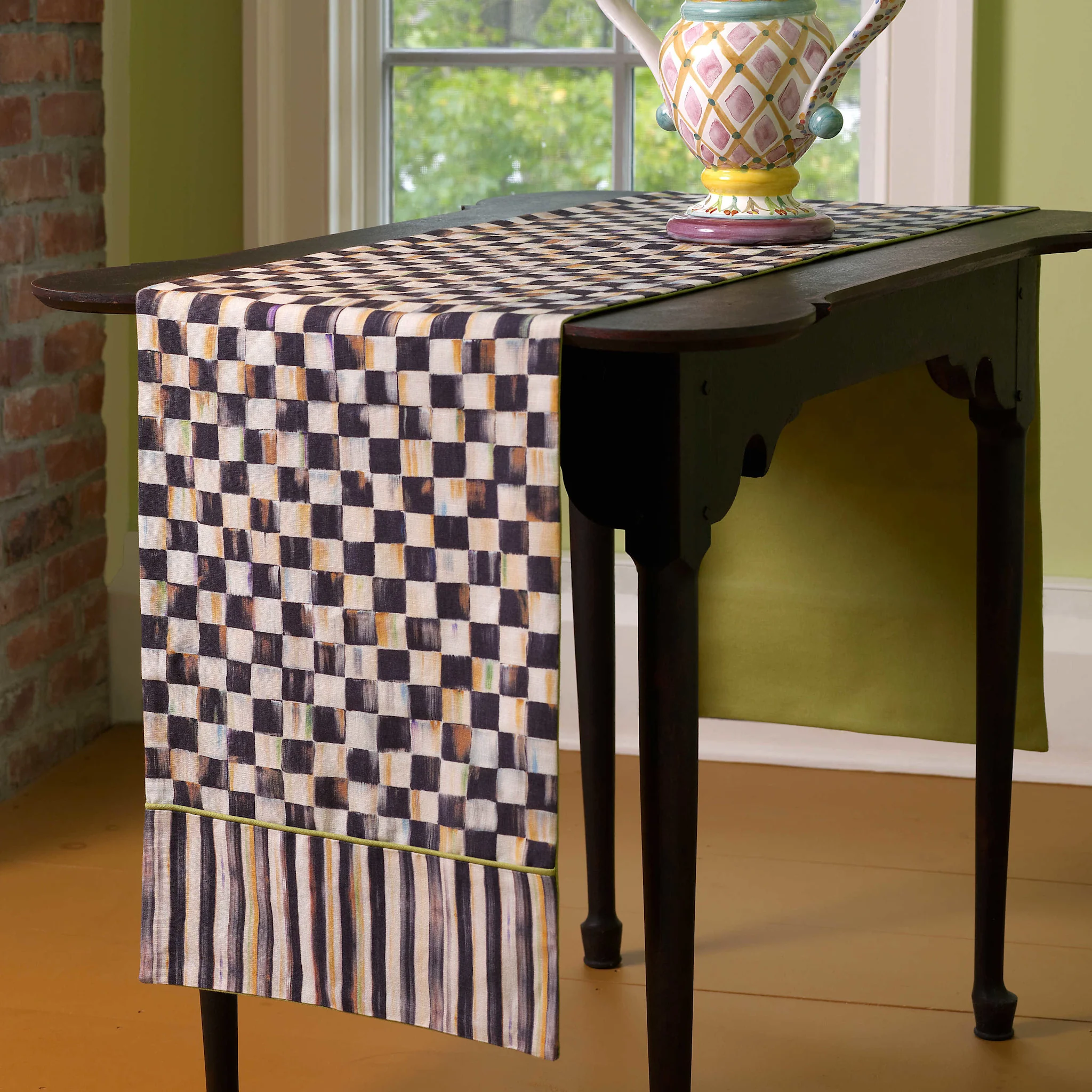 Courtly Check & Stripe Table Runner - Image 2