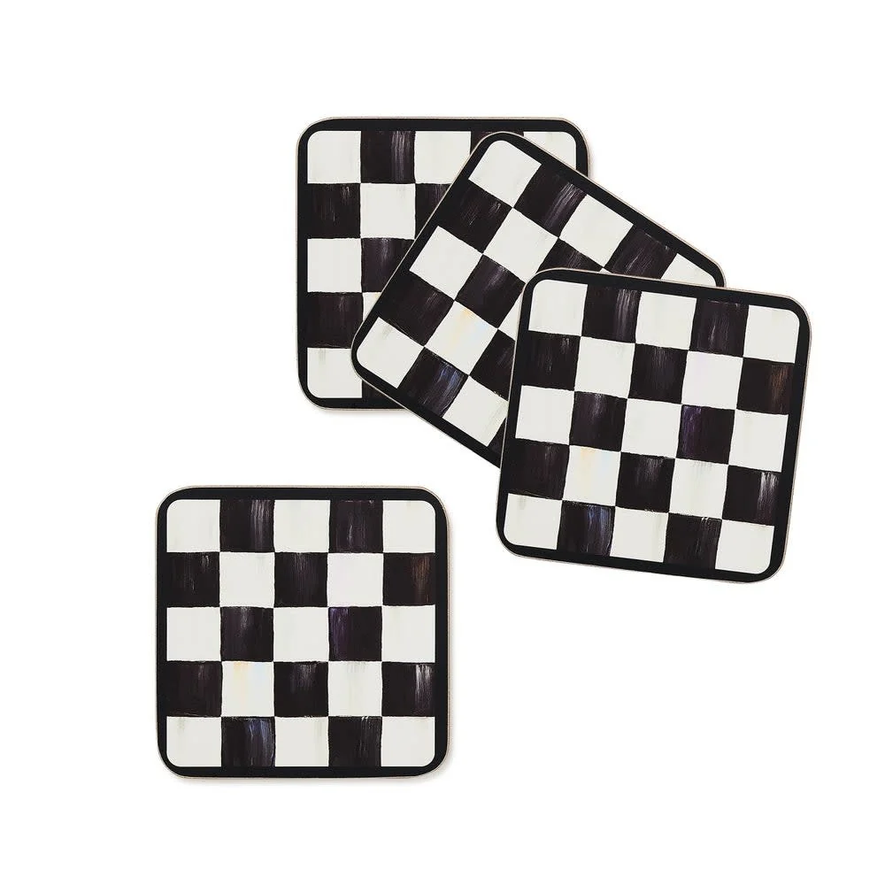 Courtly Checked Cork Back Coaster - Sold as Set