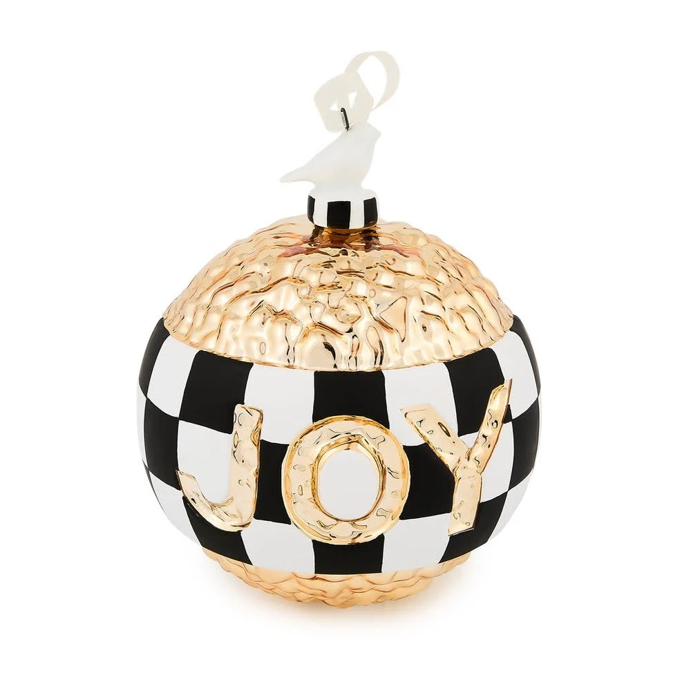 Courtly Noel JOY Glass Ball Ornament - Image 2