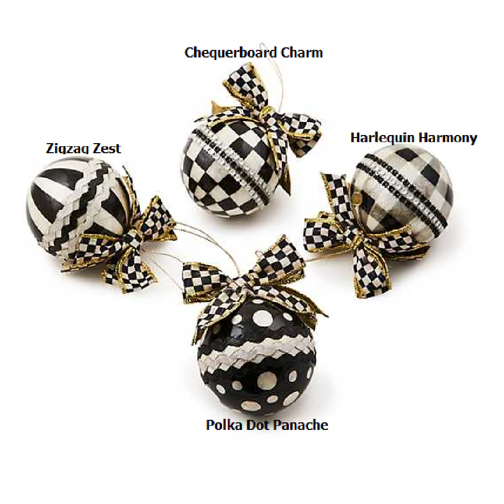 Courtly Rickrack Capiz Ornaments