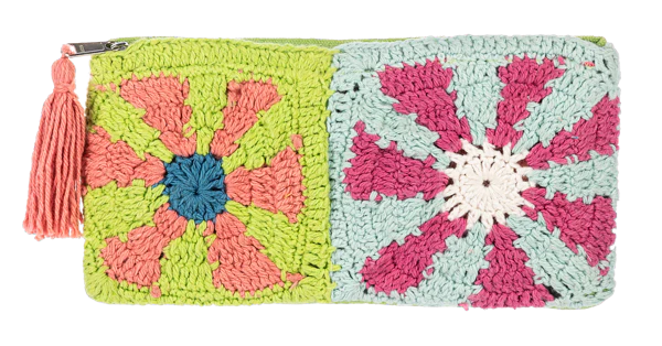 Crochet Rectangle Flower Pouch - Image 5