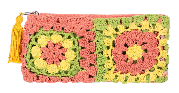 Crochet Rectangle Flower Pouch - Image 6