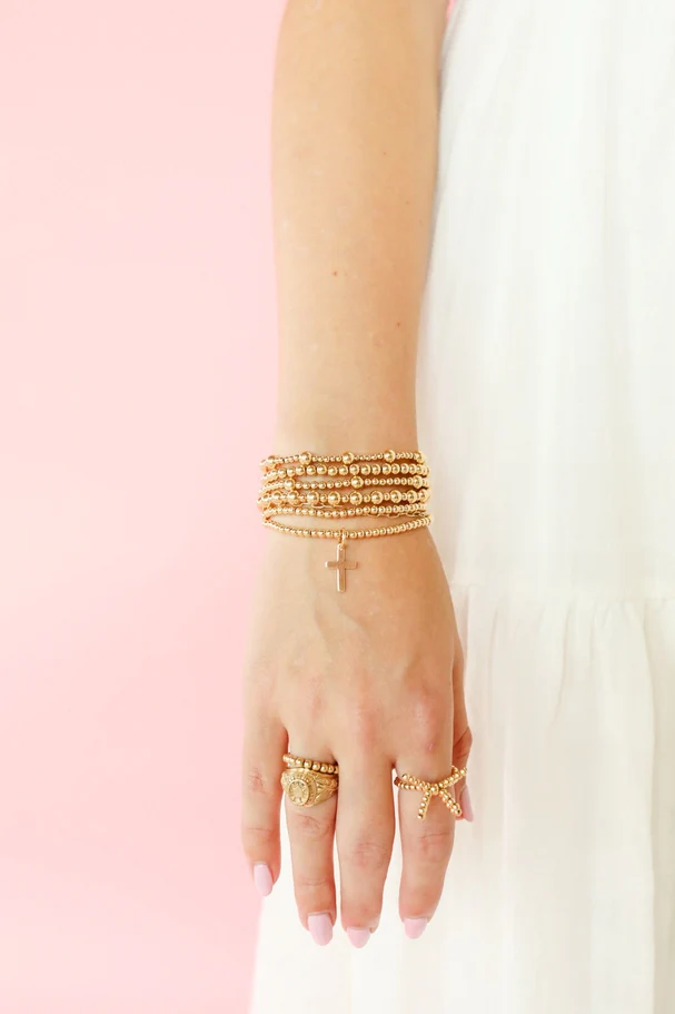Cross Gold Charm Bracelet