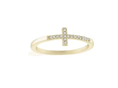 Cross Gold Layers Ring - Image 2