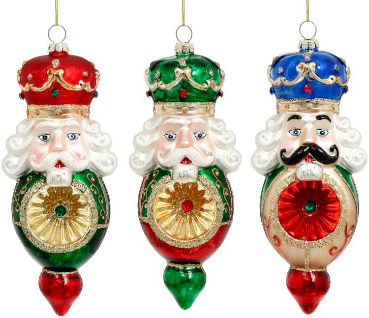 Crowned Nutcracker Ornament - Sold Individually