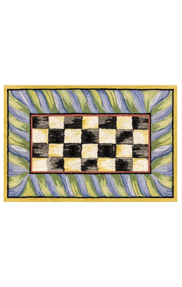 Courtly Check Purple & Green 2' x 3' Washable Rug