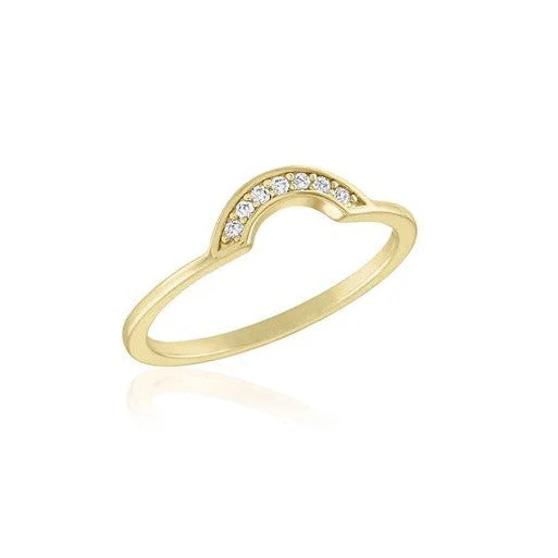 Curved CZ Gold Layers Rings - Image 7