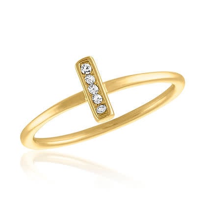 CZ Bar Gold Layers Ring - Image 2