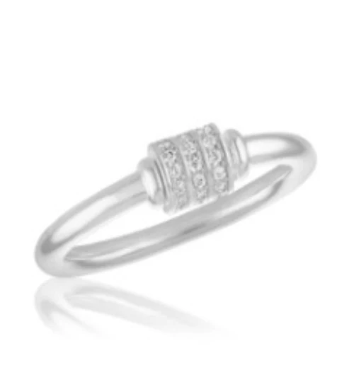 CZ Barrel Spinning Stack Ring