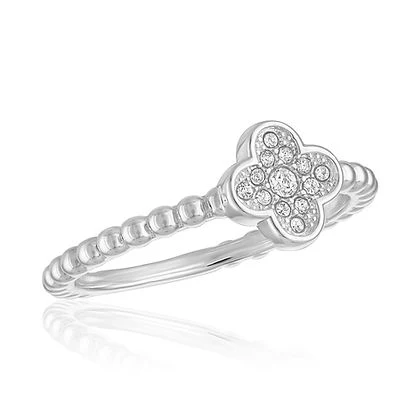 CZ Clover Stack Ring - Image 5