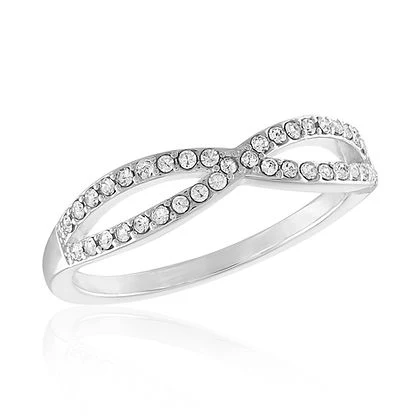 CZ Criss Cross Stack Ring - Image 10
