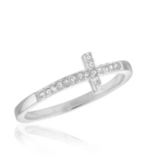 CZ Cross Stack Ring