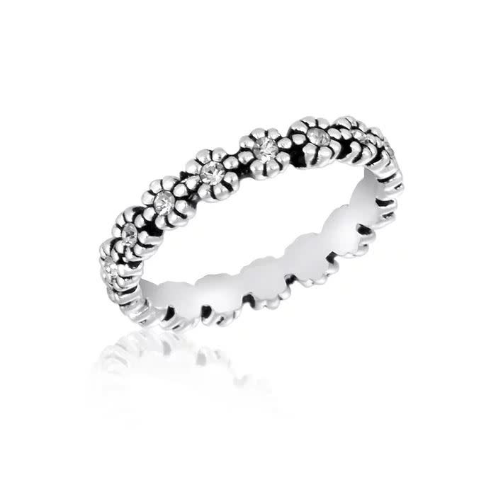 CZ Flower Stack Ring - Image 4