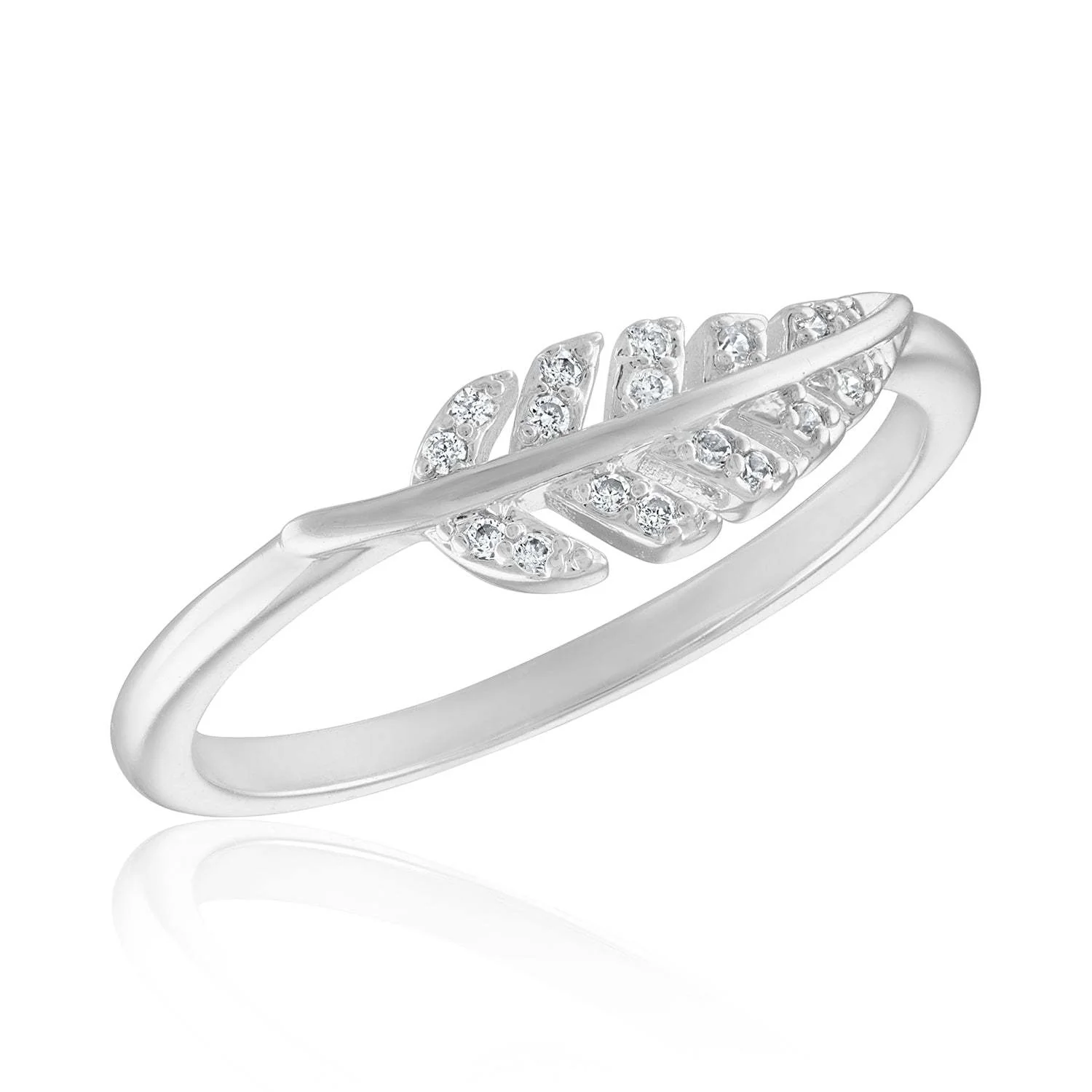 CZ Leaf Stack Ring - Image 4