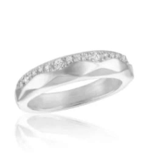CZ Wavy Contour Stack Ring
