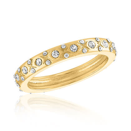 CZ XO Band Gold Layers Ring - Image 5