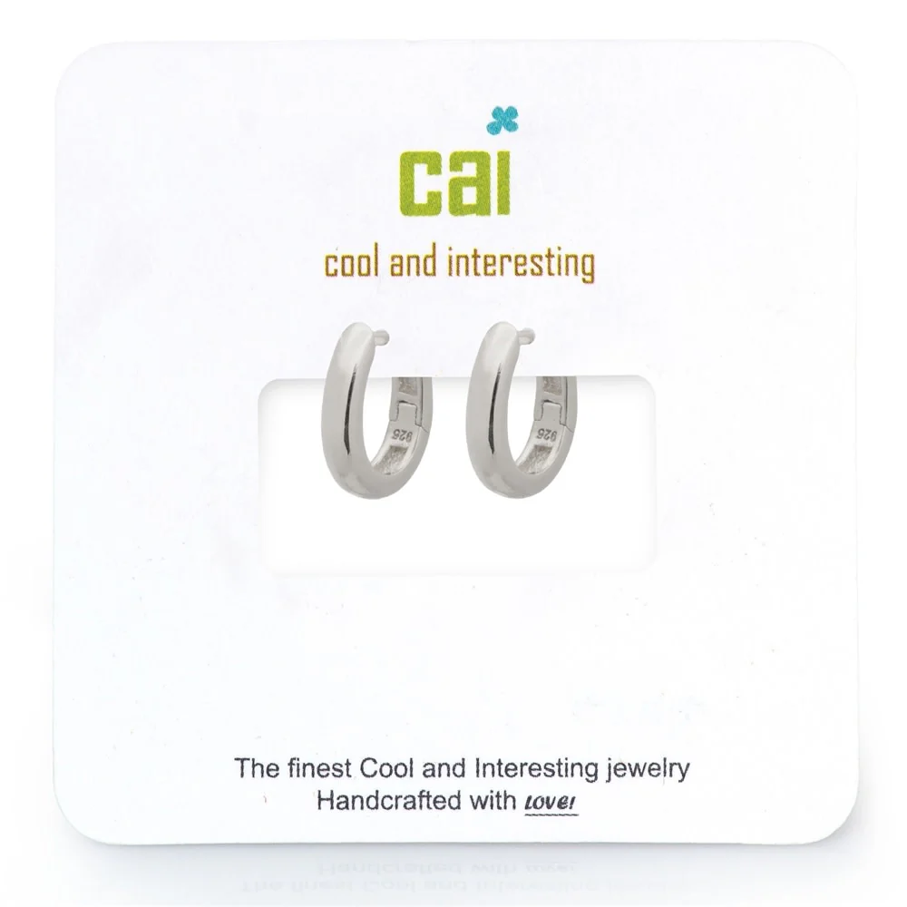 Dainty Plain Huggie Hoop Earring - Image 3