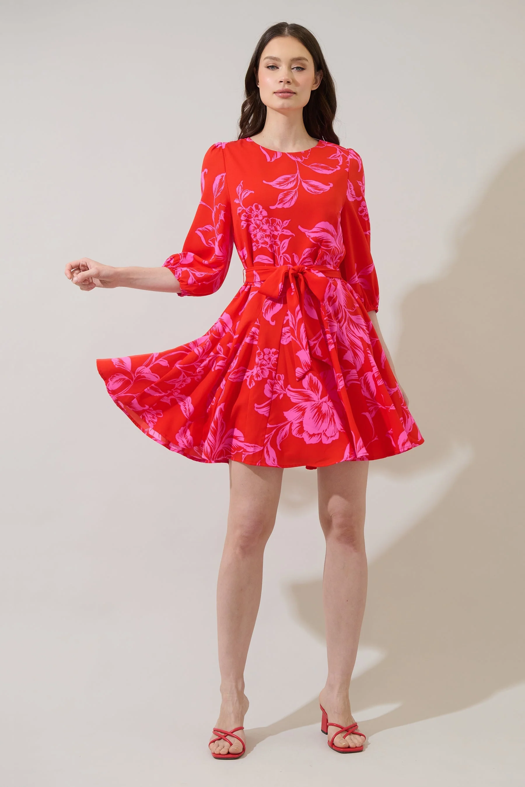 Darline Floral Collins Godet Mini Dress - Image 8