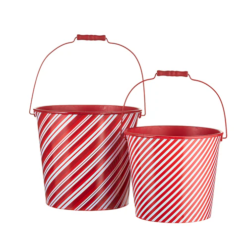 "DC" Striped Handled Buckets