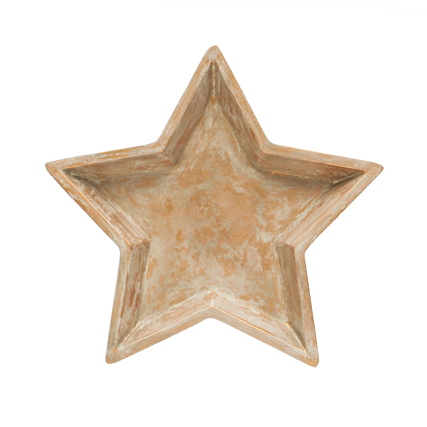 Decorative MDF Star Shaped Tray - Distressed Gold Finish