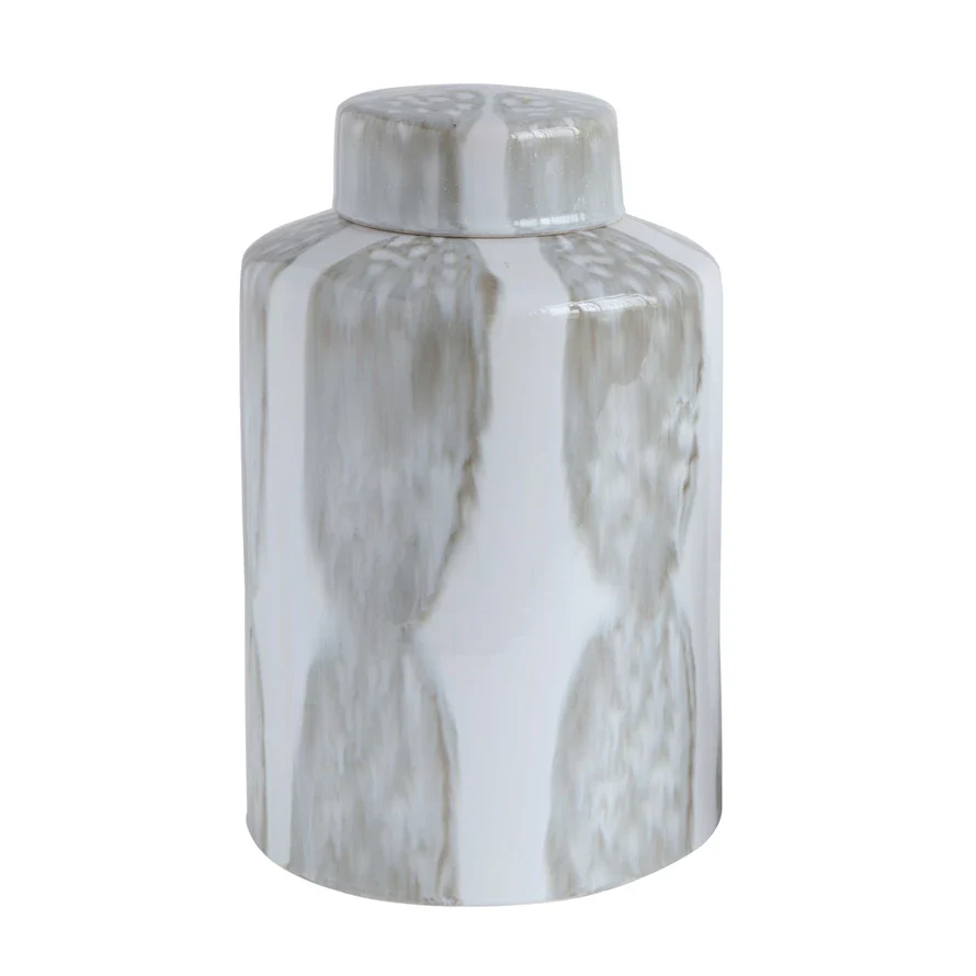 Decorative Stoneware Ginger Jar