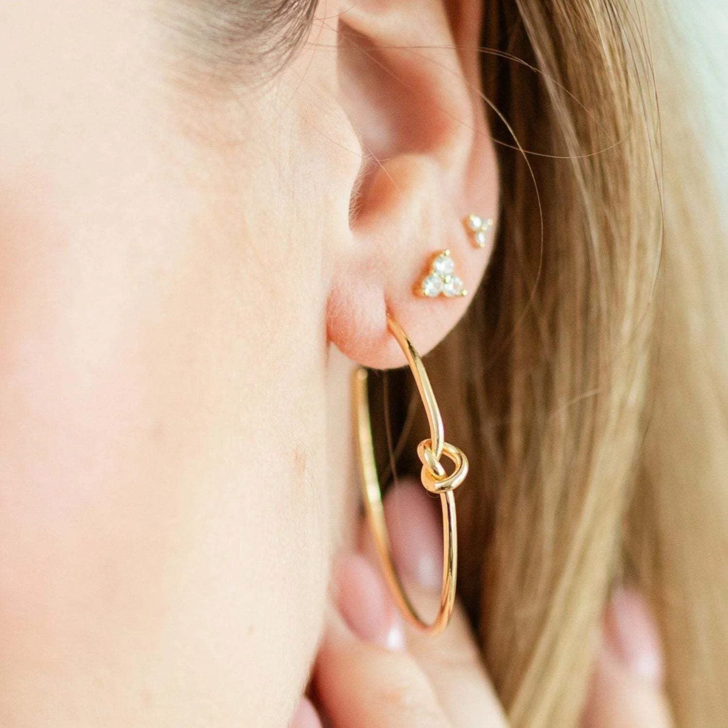 Delicate Knot Hoops - Image 2