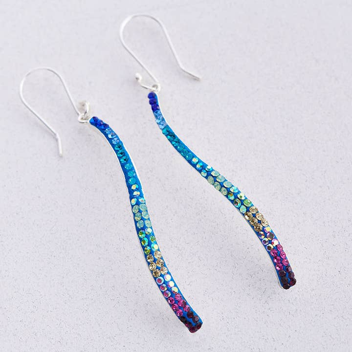 Delicate Twig Earrings Blue / Purple