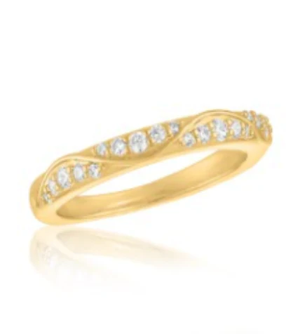 Detailed CZ Eternity Gold Layers Ring - Image 3