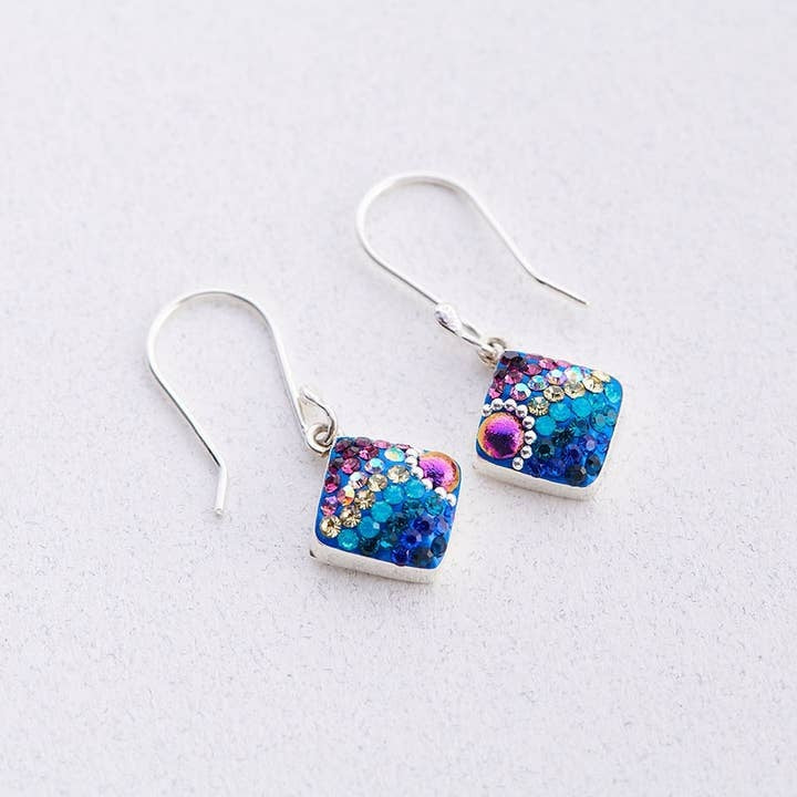 Diamond Shaped Drop Earrings - Image 2