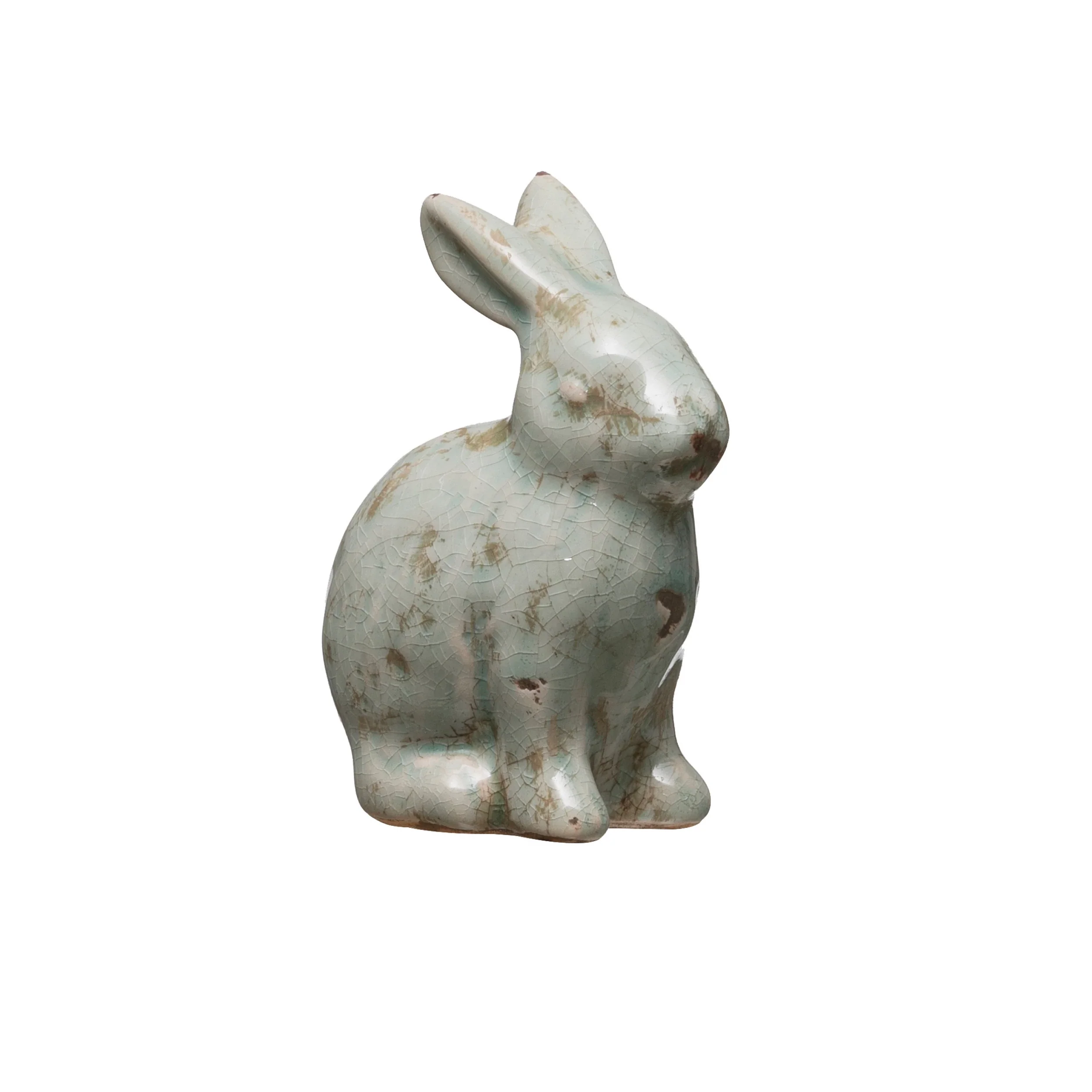 Distressed Terracotta Rabbit Aqua - Image 2