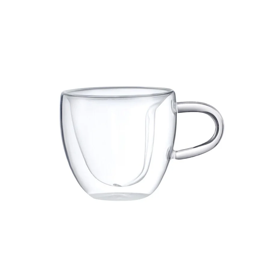 Double Walled Clear Heart Shaped Espresso Cup