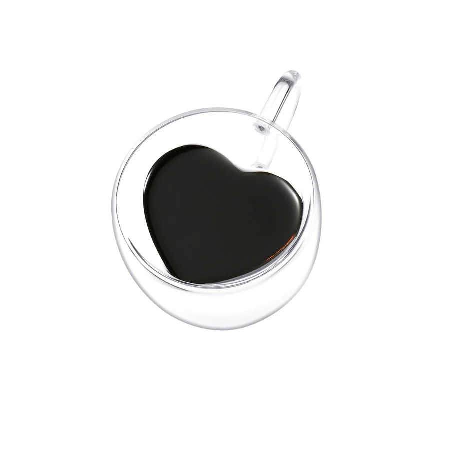 Double Walled Clear Heart Shaped Espresso Cup - Image 5