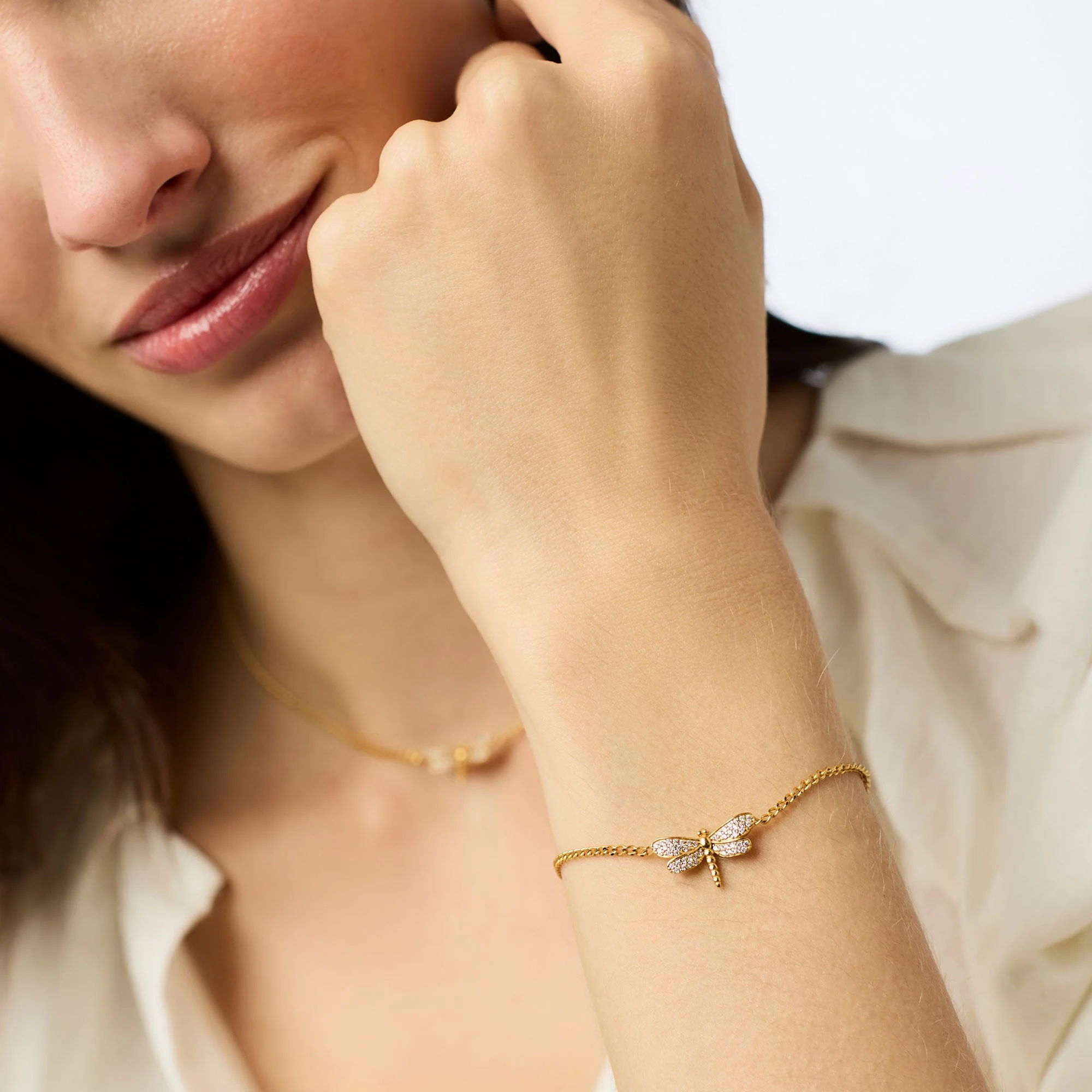 Dragonfly Pave Delicate Bracelet Cubic Zirconia - Image 3