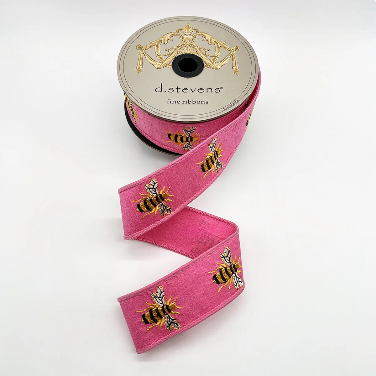 Dupion Embroidery Yellow Black Honey Bee Ribbon - Image 2